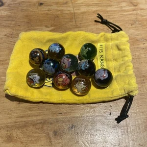 10x Vintage Pokemon Marbles Gen 1 with Pouch 2 Holos - Picture 1 of 12