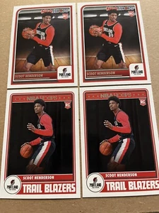 (4 Stück) 2023-24 Panini NBA Hoops Scoot Henderson Rookie Cards RC Blazers - Bild 1 von 2