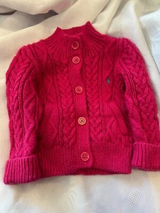 RALPH LAUREN-SIZE 9MONTHS HOT PINK SWEATER FOR BABY GIRLS - Picture 1 of 1