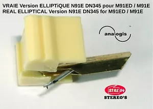 N91ED Stylet HQ diamant ELLIPTIQUE / SHURE M91ED N91E DUAL DN345 DM103_M-E M93E - Imagen 1 de 8