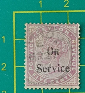 Ceylon stamp 1895-1900, A53, 1c on 5c lilac surcharged, Used - Picture 1 of 4