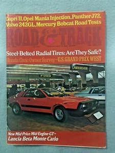 Road & Track July, 1975. Lancia Beta, Volvo 242GL Opel Manta. Free shipping - Bild 1 von 3