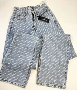 Jeans blu Playboy By PacSun Banner taglia 24 vita alta gamba larga - Foto 1 di 6