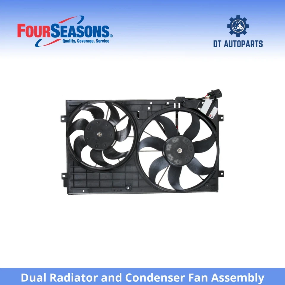 For 2006-2015 Volkswagen Jetta Dual Radiator  Condenser Fan Assembly 4 Seas - Image 1 of 4