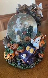 "Globo de agua esqueleto esqueleto gato negro de Halloween fantasmas calabazas musical vintage raro 7""" - Imagen 1 de 6
