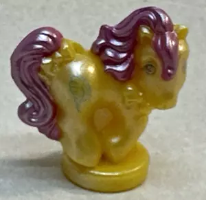 My little Pony G1 Pretty Pearly Ponys Yellow Pink Hair Aqua Leaf Cutie Mark - Bild 1 von 6