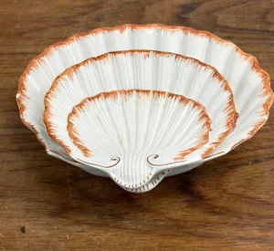 Vintage Italy Ceramic  Scalloped Tiered Sea Shell Serving Dish - Picture 1 of 7