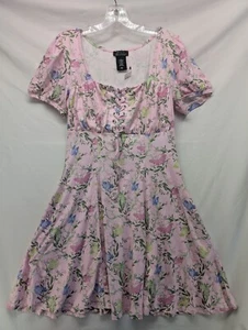 Hot Topic Sweet Society Corset Floral Butterfly Short Sleeve Dress Size Medium - Picture 1 of 5
