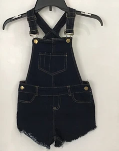 wallflower cotton blend overall blue denim shorts size 6X NEW - Picture 1 of 5