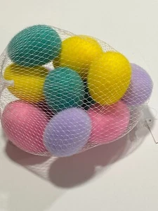 NEW HOBBY LOBBY 12 PIECE FLOCKED EGGS 3" EASTER DECOR FILLER FREE SHIP - Picture 1 of 1