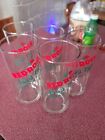 5 Vintage RED ROSE ICED TEA Class in a Glass Drinking Glass Tumbler AD PROMO