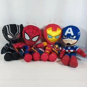4 x Marvel Plüsch: Spider-Man + Captain America + Iron Man + Black Panther - Bild 1 von 5