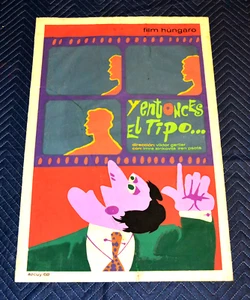 Póster original de la película de serigrafía cubana 1968. Y luego el tipo...Película húngara.Arte - Imagen 1 de 4