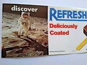 Refresho Ice Cream Bar Vintage 1971 Paper Sign With NASA Astronaut Artwork  - Picture 1 of 8