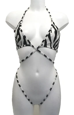 Peluche estampado cebra todo en uno con entrepierna abierta traviesa talla M - L conjunto bondage Foto 1 de 4