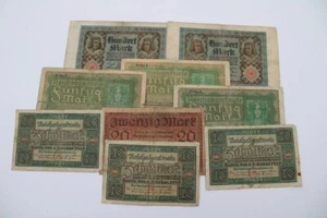 Group of 9 - 1918-1920 Weimar Republic (Germany) Banknotes - Picture 1 of 7