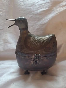 Don Freedman Bronze Duck Storage Trinket Box Footed 4 Legs Art Deco Engraved - Picture 1 of 14