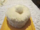American Girl style Doll Hat Faux Fur White 4" diameter