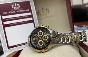 Koroner Chronograph Mens Watch 1 9/16in Stainless Matte Morgan & Headley MH-570 - Picture 1 of 9
