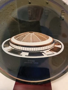 Astrodome Houston, Texas Gold Rim Smoked Glass Plate 11 3/4" - Picture 1 of 2