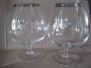Bohemian Czech wine glasses glassware set of two clear thin large 700 ml each