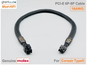 β‘οΈ16AWG PCI-E GPU 6P Cable for Corsair SF Series SF750 SF850 SF1000 -π70cm /27" - Afbeelding 1 van 8