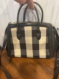Kate Spade Knott Gingham Mini Satchel Black Leather - Picture 1 of 11