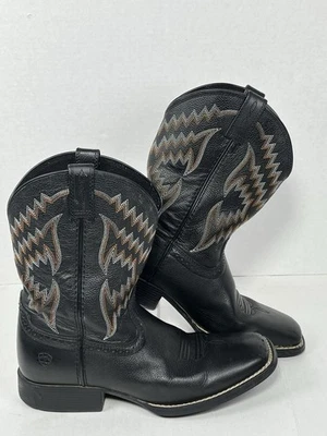 Ariat Tycoon Western Botas Negras Niños Puntera Cuadrada Talla 5 Niños Grandes Vaquero Clásico Foto 1 de 4