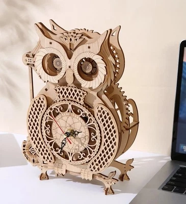 Wooden Owl Model Kit – DIY 3D Puzzle Mechanical Gear Toy Perfect Gift - Image 1 of 4