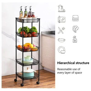 5-Layer Fruit Vegetable Basket Storage Rack Stand Holder Unit Kitchen Home Use - Picture 1 of 12