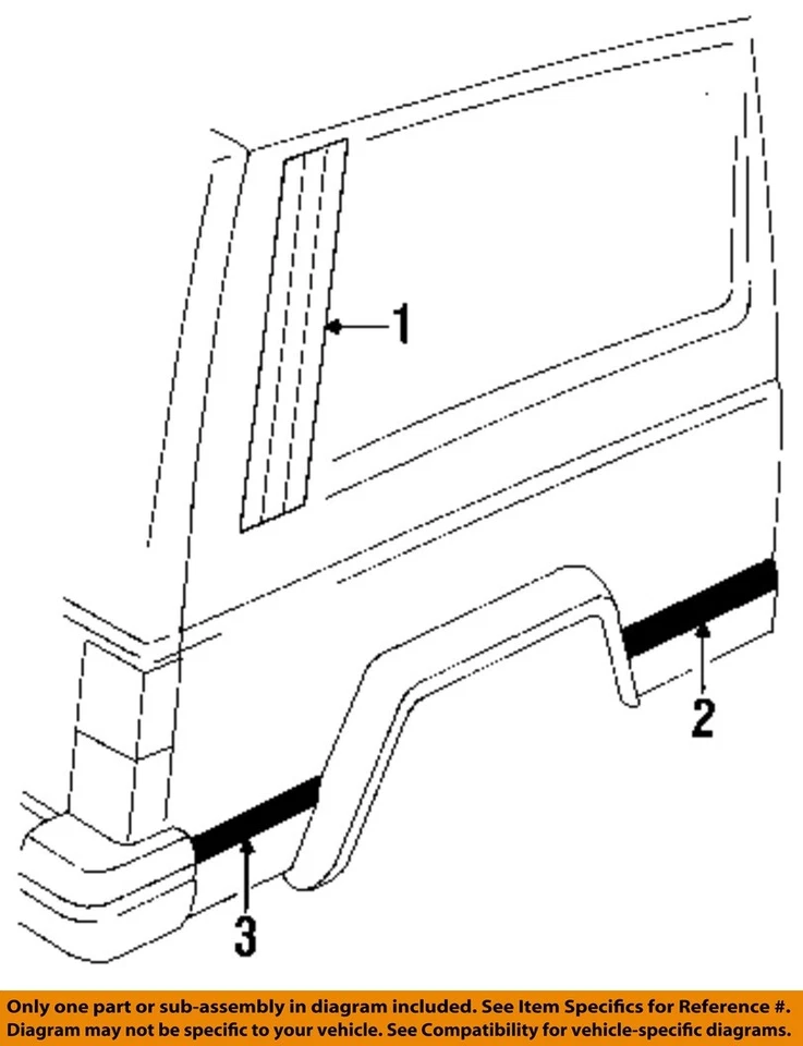 CHRYSLER OEM 91-96 Cherokee Quarter Panel Exterior Trim-Lower Molding 5CY04RV1 Foto 1 de 1