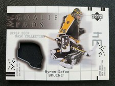 2001-02 UD Mask Collection Goalie Pads GPBD Byron Dafoe