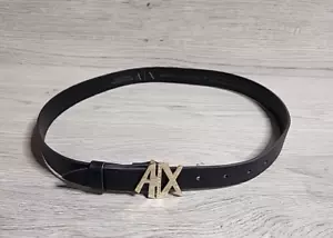 A/X ARMANI EXCHANGE 100% Leather Belt Black With Buckle Made In Italy 37" - Picture 1 of 5