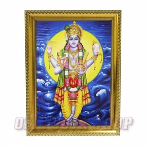 Marco de fotos Dhanvantari Murti marco dorado de madera Om Pooja Shop - Imagen 1 de 2