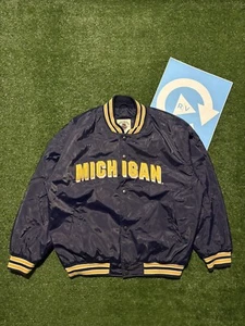 VINTAGE Y2K UNIVERSITY OF MICHIGAN STEVE AND BARRYS BOMBER JACKET LARGE - Picture 1 of 3