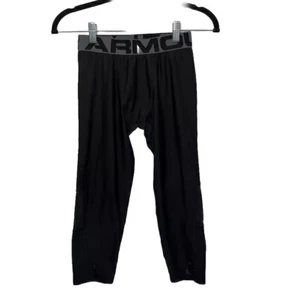 Under Armour Boys Capri Leggings Under Layer Black Youth Medium - Picture 1 of 8