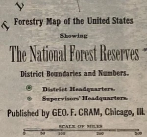 Mapa de doble página a color 1911 de las reservas forestales de los Estados Unidos 15" X 22" casi nuevo - Imagen 1 de 2