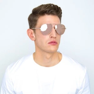 LINDA FARROW 518 C3 Rose Gold Aviator Sunglasses Retail $1300 - Picture 1 of 17