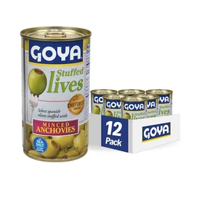 Foods Manzanilla Olives Stuffed with Anchovies, 5.25 Ounce (Pack of 12) - Picture 1 of 5