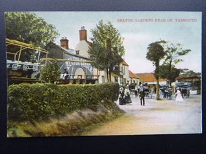 Norfolk GREAT YARMOUTH Belton Gardens showing Carriages - Old Postcard - Picture 1 of 2