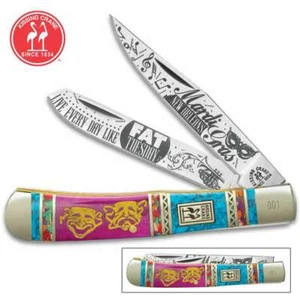 Kissing Crane Mardi Gras Trapper Pocket Knife KC5565 New - Picture 1 of 3