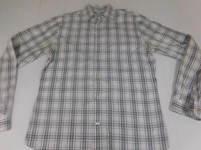 Express Mens Shirt Medium gray slim fit plaid - Image 1 of 4