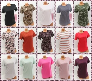 Victoria Secret PINK Perfect Crew T-Shirt Curved-Hem Basic Tee You Pick1 - Picture 1 of 56