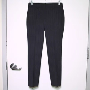 THEORY - Blue Stripe Wool Treeca 2 Traceable Bar Casual Dress Pants - Women's 0 - Picture 1 of 9