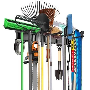 Wall Mount Tool Organizer Mop And Broom Holder Garage Storage Rack Heavy Duty Ga - Picture 1 of 9