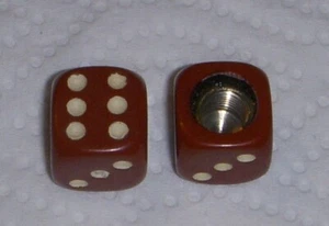 Vintage BAKELITE DICE Valve-Stem Caps for All Tires - Picture 1 of 7