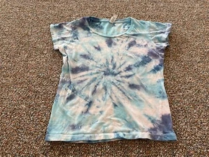 Allstyle Girls Tie Dye Blue, Purple & White Top XS - Picture 1 of 5