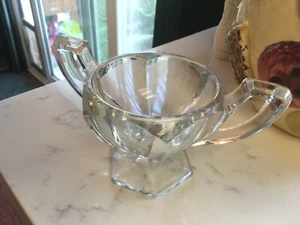 SUPER COOL Vintage Pressed Glass Two Handled Sugar Bowl - Picture 1 of 4