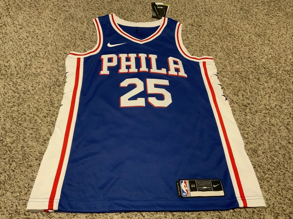 Nike Philadelphia 76ers Simmons #25 Swingman Jersey Men’s Size Medium Blue