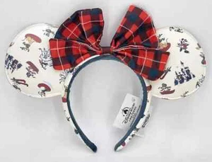 Disney Parks Limited 2021 Christmas Mickey Minnie Mouse Ears Headband Lodge Snow - Foto 1 di 2